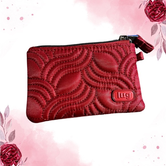 Lug Red Quilted Women's Zipper Pouch w/clear ID slot - Picture 1 of 4